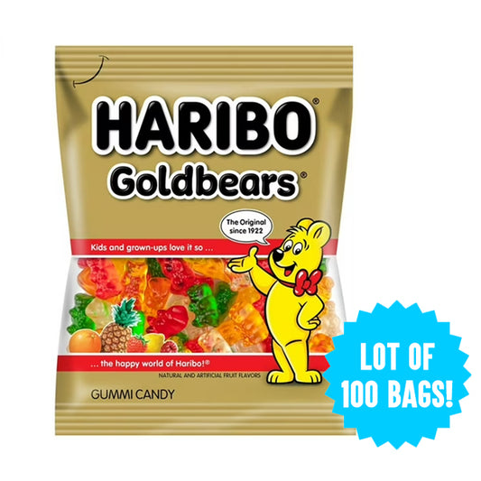 100 Pack - Haribo Goldbears Gummy Bears Original  Gummy Candy 0.4oz