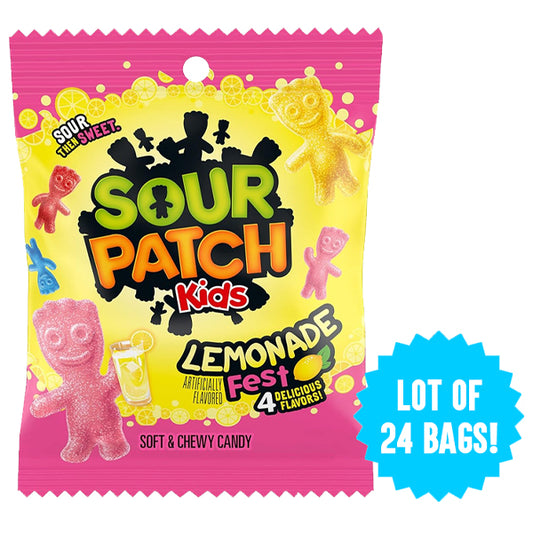 24 Pack - Sour Patch Kids Lemonade Fest Soft & Chewy Candy 3.61oz