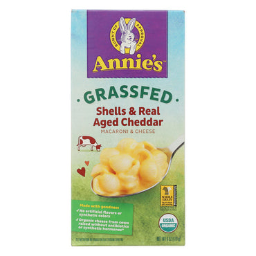 12 Pack - Annies Grassfed Shells & Real Aged Cheddar Macaroni & Cheese 6oz