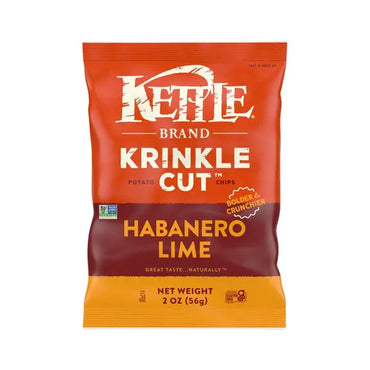 12 Pack - Kettle Foods Krinkle Cut Habanero Lime Potato Chips 2oz Kettle Brand