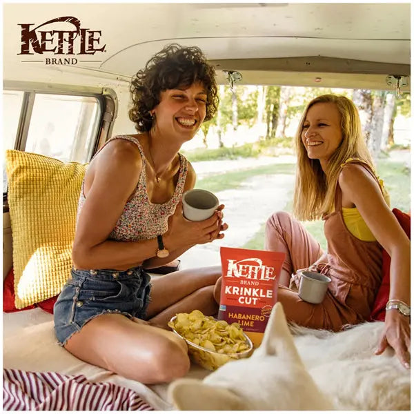 12 Pack - Kettle Foods Krinkle Cut Habanero Lime Potato Chips 2oz Kettle Brand