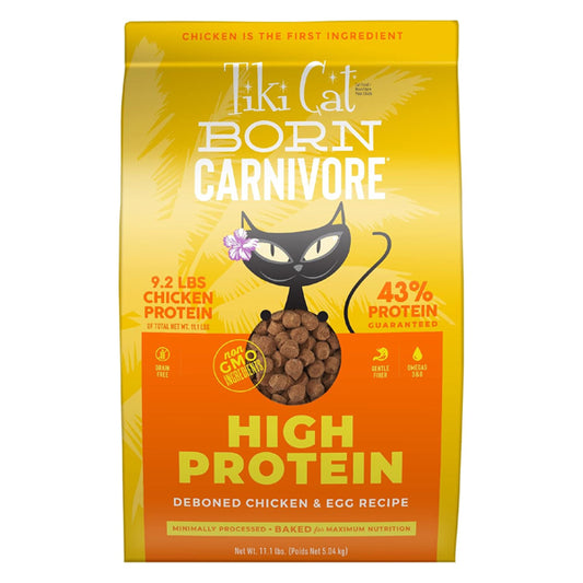 Tiki Cat Born Carnivore High Protein Deboned Chicken & Egg Cat Food 11.1 lbs Tiki Cat