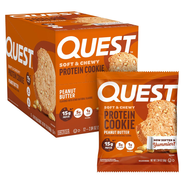 Quest Nutrition Peanut Butter Protein Cookie 15g Protein 12 Count