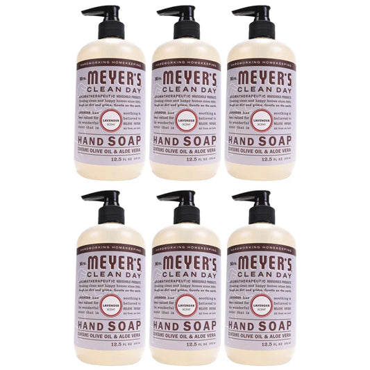6 Pack - MRS. MEYER'S CLEAN DAY Hand Soap Lavender Scent 12.5oz