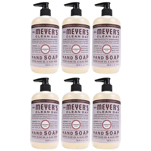6 Pack - MRS. MEYER'S CLEAN DAY Hand Soap Lavender Scent 12.5oz Mrs. Meyers