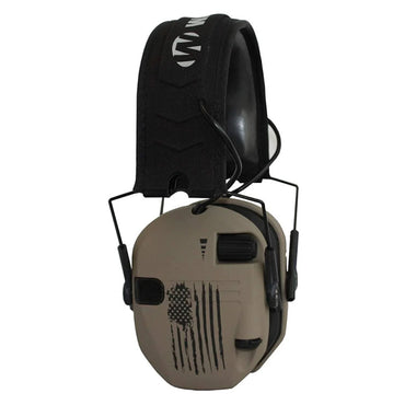Walker's Razor Slim Electronic Shooting Muffs US Flag-FDE With Protect Case Bundle