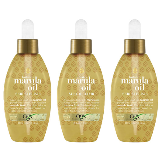 3 Pack - OGX Marula Oil Serum Elixir Hydrate Smooth Moisturize Hair Dropper