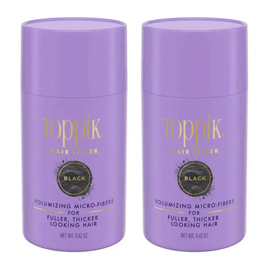 2 Pack - Toppik Volumizing Micro Fiber Hair Filler Color Touch Up System - Black 0.42oz Toppik