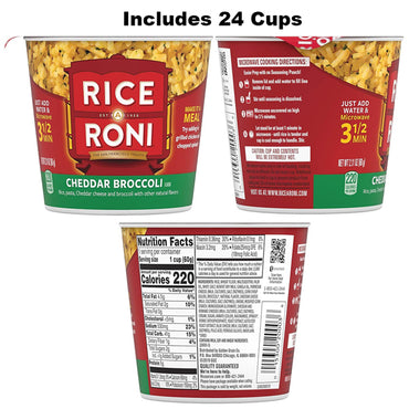 24 Pack - Rice-A-Roni Cups Cheddar Broccoli Individual Cup 2.25oz