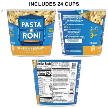 24 Pack - Pasta Roni Parmesan & Romano Cheese Corkscrew Pasta Cups 2.32oz