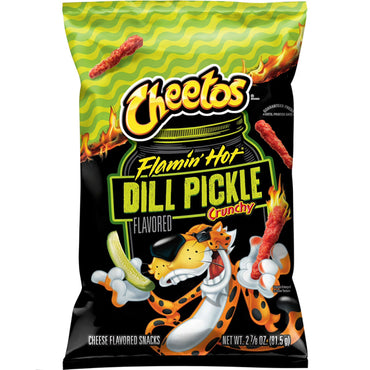 24 Pack - Cheetos Crunchy Flamin' Hot Dill Pickle Flavored Snack 2.875oz