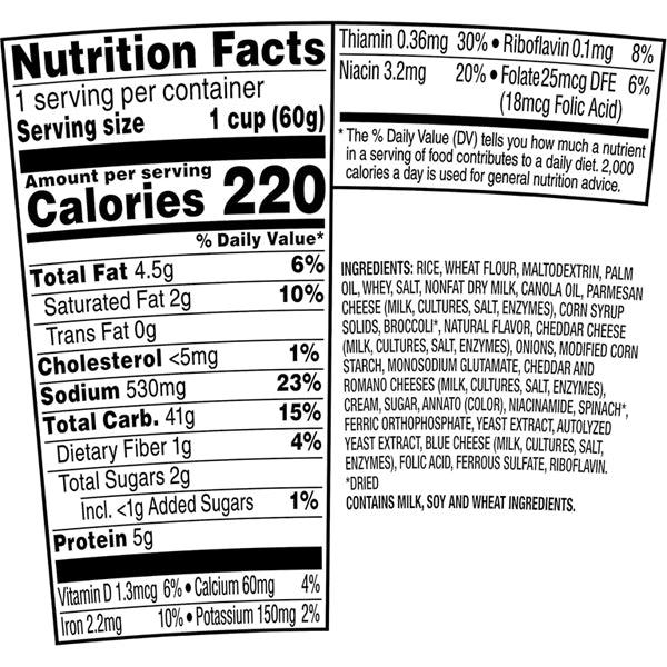 24 Pack - Rice-A-Roni Cups Cheddar Broccoli Individual Cup 2.25oz