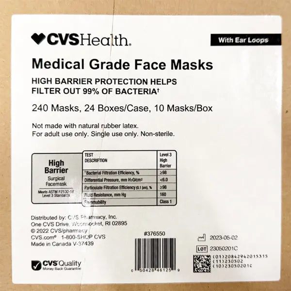 24 Pack - CVS Health Advanced Care Medical Grade Face Masks 10 Count Each CVS