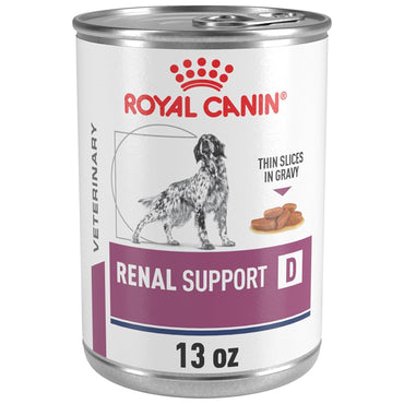 6 Pack - ROYAL CANIN Veterinary Diet Canine Renal Support D Adult Thin Slices in Gravy Dog Food 13oz Royal Canin