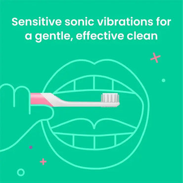 Quip Sonic Toothbrush for Kids Timed Electric Toothbrush Small Head Soft - Pink Quip