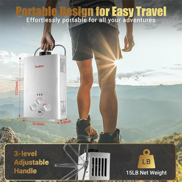 GasBRUH Tankless Outdoor 1.58 GPM 6L Portable Propane Camping Water Heater GasBRUH