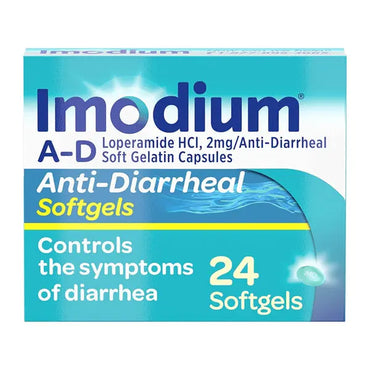 2 Pack - Imodium A-D Fast-Acting Anti-Diarrheal Softgels 24 Count Each Imodium