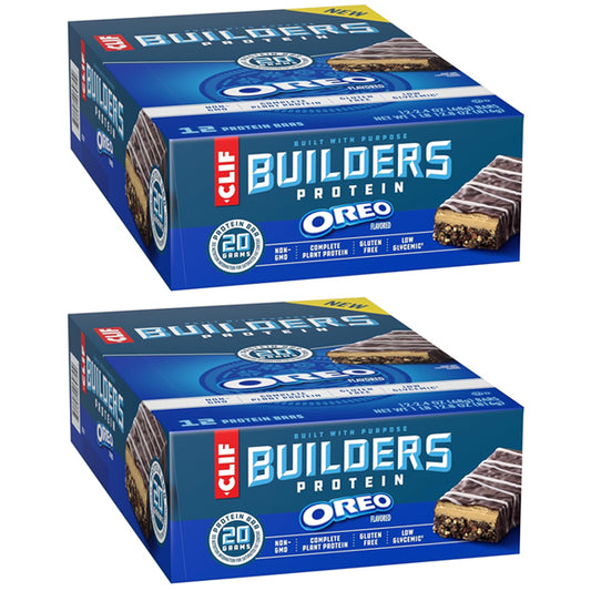 2 Pack - CLIF BUILDERS Protein Bars OREO-Flavored 20g Plant Based Protein 12 Count Each