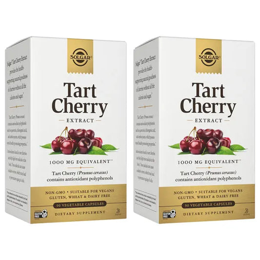 2 Pack - Solgar Tart Cherry Extract 1000mg Non-GMO 90 Vegan Capsules Solgar