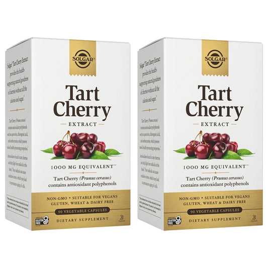 2 Pack - Solgar Tart Cherry Extract 1000mg Non-GMO 90 Vegan Capsules