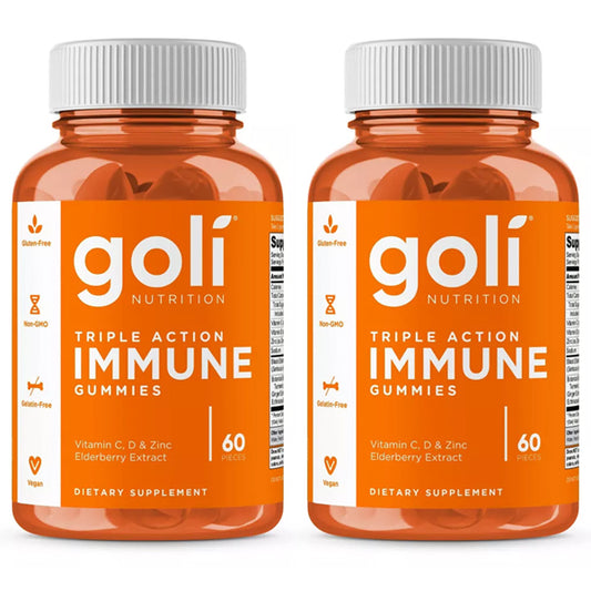 2 Pack - Goli Triple Action Immune Multivitamin Vegan Gummies 60 Count