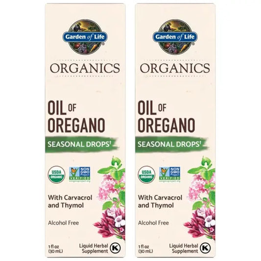 2 Pack - Garden of Life Organics Oil of Oregano Seasonal Drops 1fl oz Garden of Life
