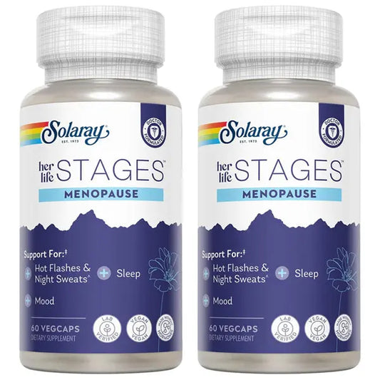2 Pack - Solaray Menopause her Life Stages Menopause Supplement 60 VegCaps Solaray