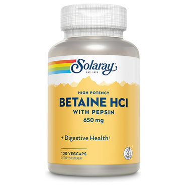 2 Pack - Solaray High Potency Betaine HCL with Pepsin 100 VegCaps