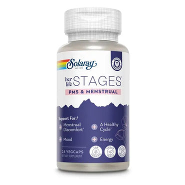 2 Pack - Solaray PMS & Menstrual Supplement her life STAGES 24 VegCaps Solaray