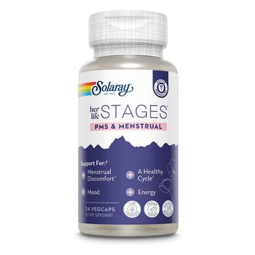2 Pack - Solaray PMS & Menstrual Supplement her life STAGES 24 VegCaps