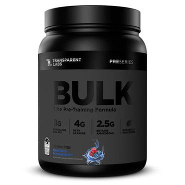 2 Pack - Transparent Labs Bulk Black Pre Workout Blueberry Pomegranate 30 Servings