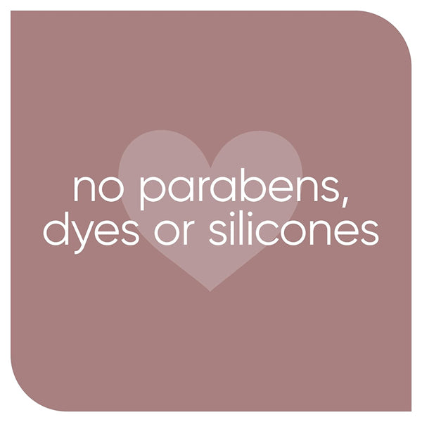 Text graphic features a mauve background with a heart, stating: no parabens, dyes, or silicones—ideal for those seeking gentle hydration with the Gillette Venus Intimate Grooming Daily Soothing Serum 2 Pack.