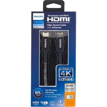 2 Pack - Philips 10' Elite Premium High-Speed 4K HDMI Cable with Ethernet Philips
