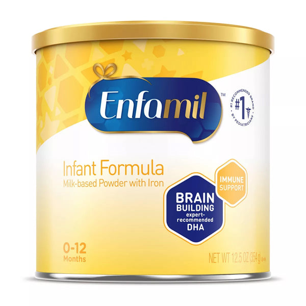 2 Pack - Enfamil Milk-Based Powder Infant Formula for ages 0-12 months, 12.5oz cans. Features brain-building DHA and advanced immune support. Brand: Enfamil.