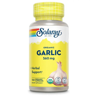 2 Pack - Solaray Organic Garlic Pills 560 mg Garlic Supplements 100 VegCaps Solaray