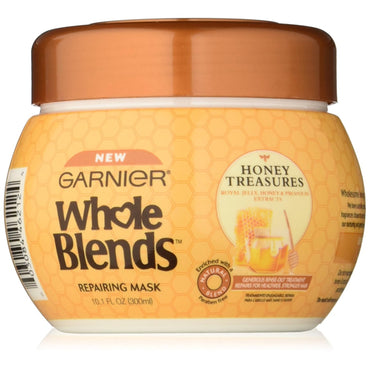 Garnier Whole Blends Repairing Honey Extracts Mask, 2 Pack (10.1oz each), features nourishing ingredients for hair care.
