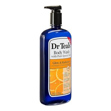A 2 Pack of Dr. Teals Body Wash with Pure Epsom Salt, Glow & Radiance scent, 24oz each.