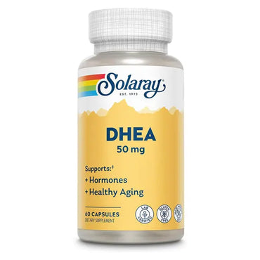 2 Pack - Solaray DHEA Supplement for Women and Men 60 Capsules Solaray