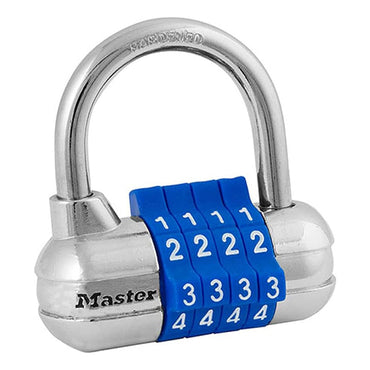 The Master Lock 2 Pack Set Your Own Combination Padlock 1523D (colors may vary) features a customizable four-digit dial and durable metal body—ideal for gym or locker use.