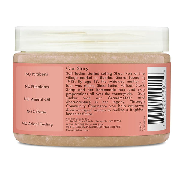 Get 2 jars of Shea Moisture Body Scrub for Dull Skin, Coconut & Hibiscus, 12oz each—made without parabens or sulfates, inspired by Sofi Tucker’s legacy and the nourishing power of Shea Butter.