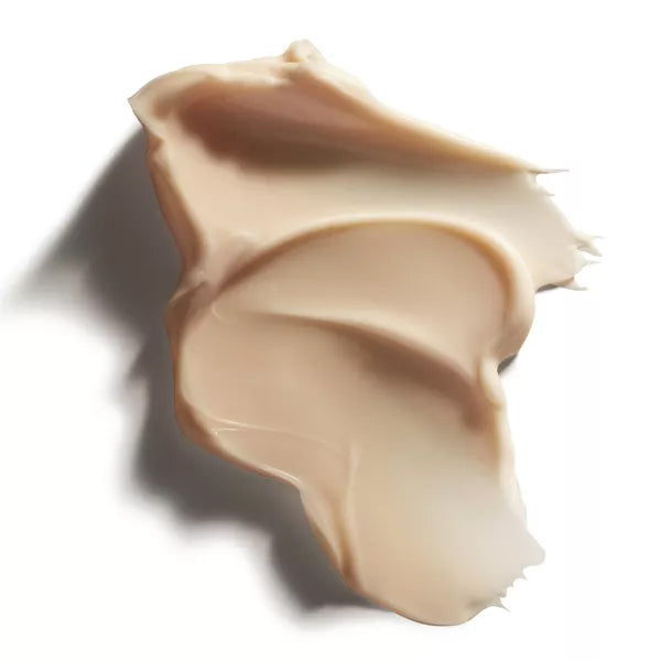 A smear of LOreal Age Perfect Cell Renewal Midnight Eye Opener eye cream (.5oz), with a smooth, beige texture on a white background, enriched with antioxidants and Vitamin E. 2 Pack.