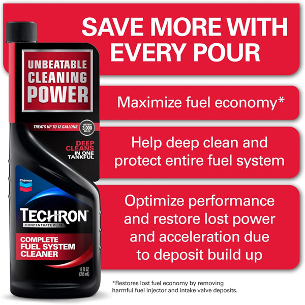 2 Pack - Chevron Techron Concentrate Plus Fuel System Cleaner 20oz