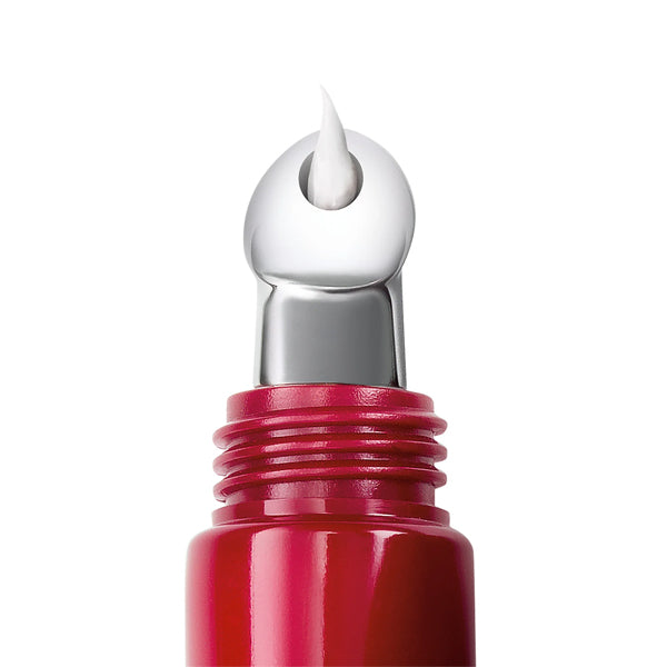 Close-up of LOreal Eye Revitalift Triple Power Anti-Aging Cream (0.5oz, 2 Pack) in a red tube with a silver applicator tip, dispensing eye cream with Hyaluronic Acid.
