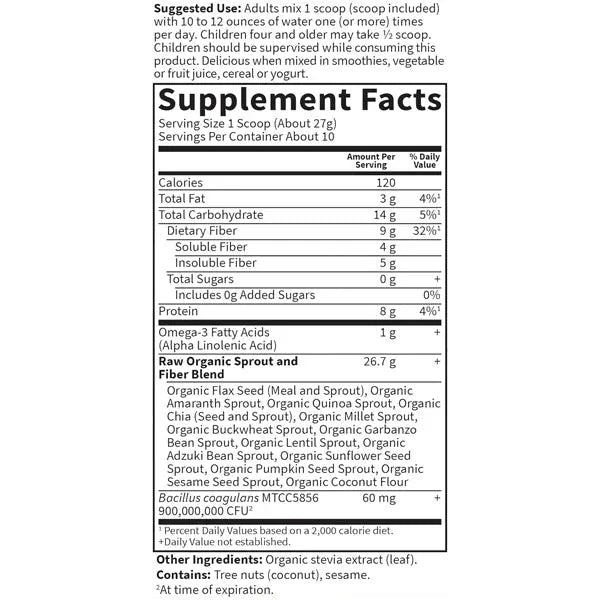 2 Pack - Garden of Life Raw Organic Fiber Powder Superfoods 10 Servings Garden of Life