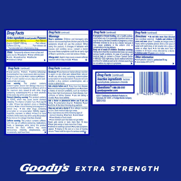 2 Pack - Goody's Extra Strength Headache and Pain Relief Powder Aspirin 50 Count