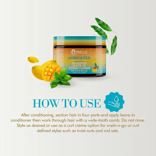 2 Pack - Mielle Organics Mango & Tulsi Nourishing Leave In Conditioner 12oz Mielle Organics