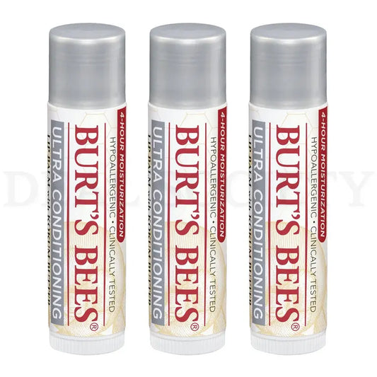 Get a 3 Pack of Burts Bees Lip Balm, Moisturizing Lip Care for All Day Hydration—hypoallergenic and enriched with hydrating butters for natural lip care.