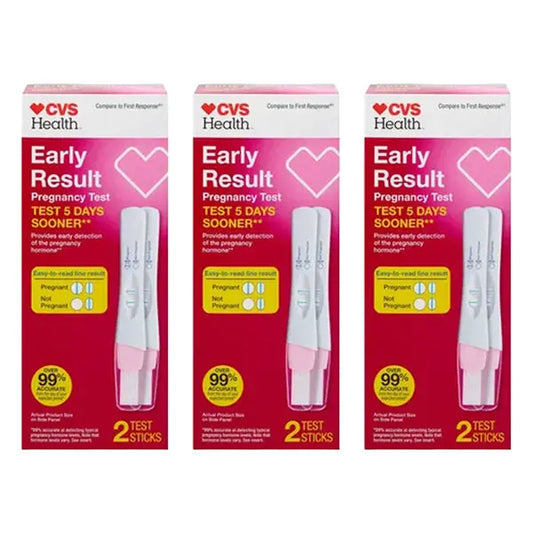 3 Pack - CVS Health Early Result Pregnancy Test 2 Sticks Each CVS