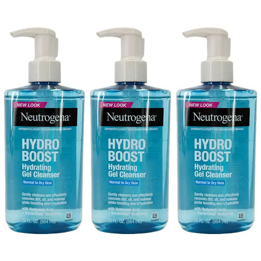 3 Pack - Neutrogena Hydro Boost Face Wash, Hydrating Facial Cleanser 12oz Neutrogena