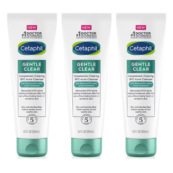 3 Pack - Cetaphil Facial Cleansers Complexion-Clearing BPO Acne Cleanser 4.2oz